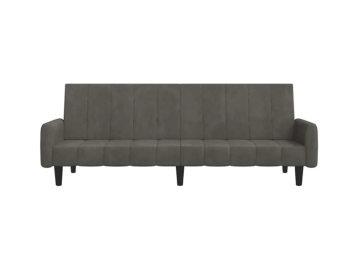 Donkergrijze fluwelen 2-zits slaapbank