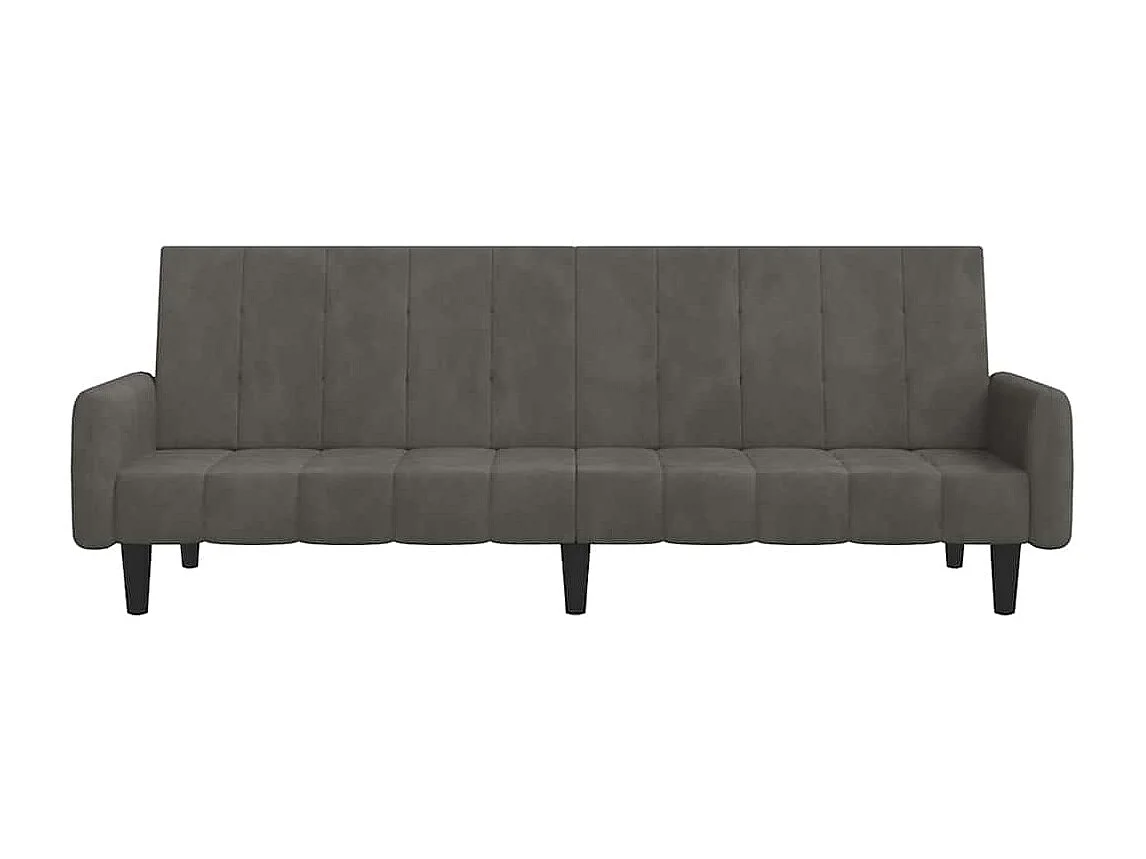 Sofá cama de 2 plazas de terciopelo gris oscuro