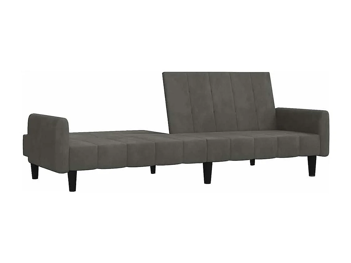 Sofá cama de 2 plazas de terciopelo gris oscuro