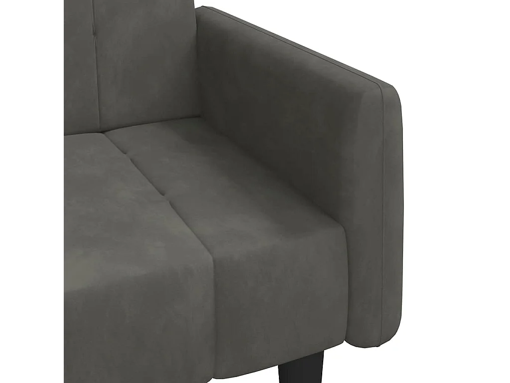 Sofá cama de 2 plazas de terciopelo gris oscuro