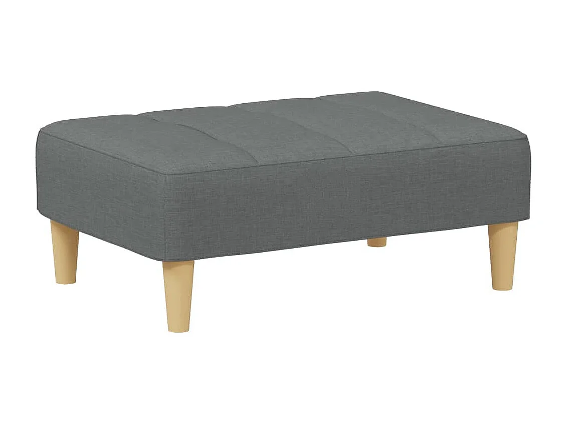 2-Sitzer-Schlafsofa mit Fußhocker, dunkelgrauer Stoff