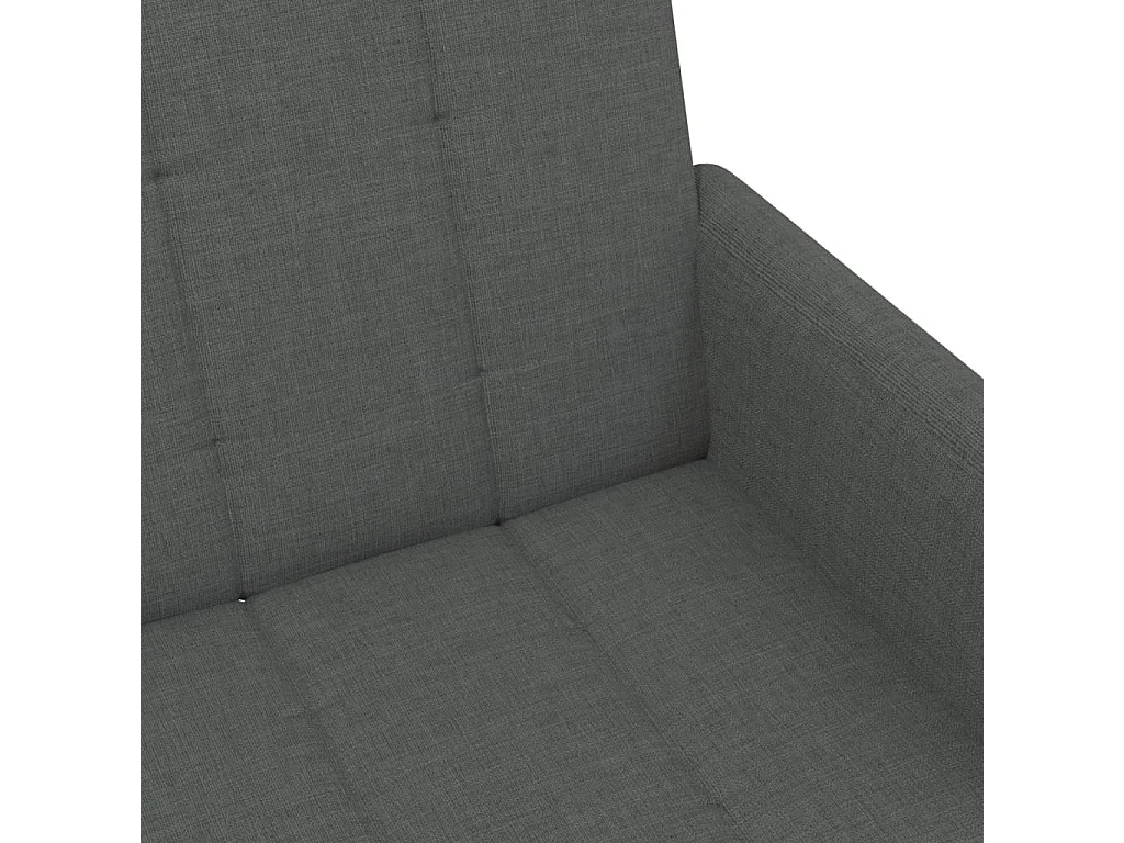 2-Sitzer-Schlafsofa mit Fußhocker, dunkelgrauer Stoff