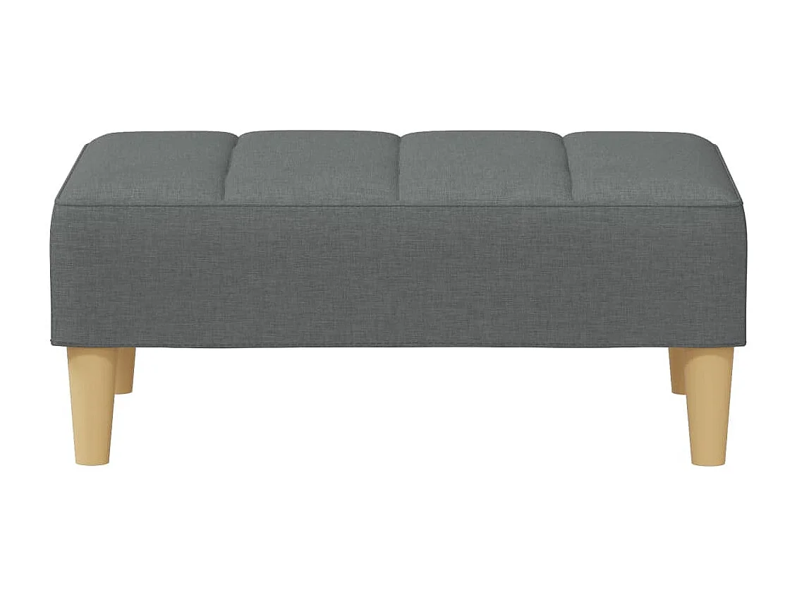 Sofá cama de 2 plazas con reposapiés de tela gris oscuro