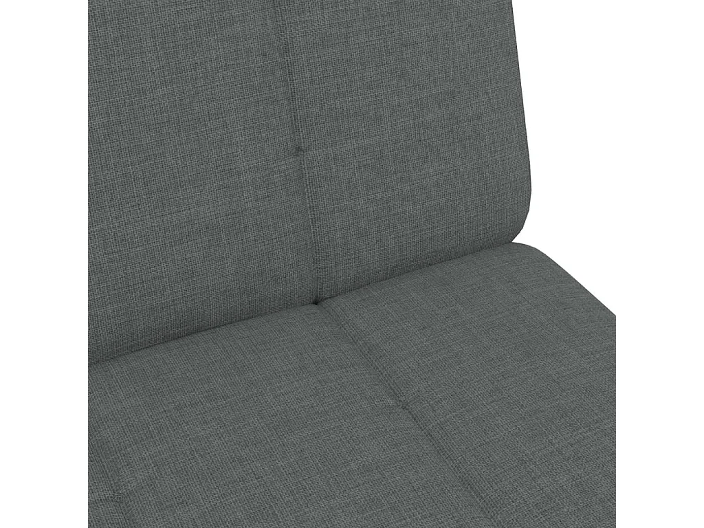 Canapé-lit à 2 places avec repose-pied gris foncé tissu