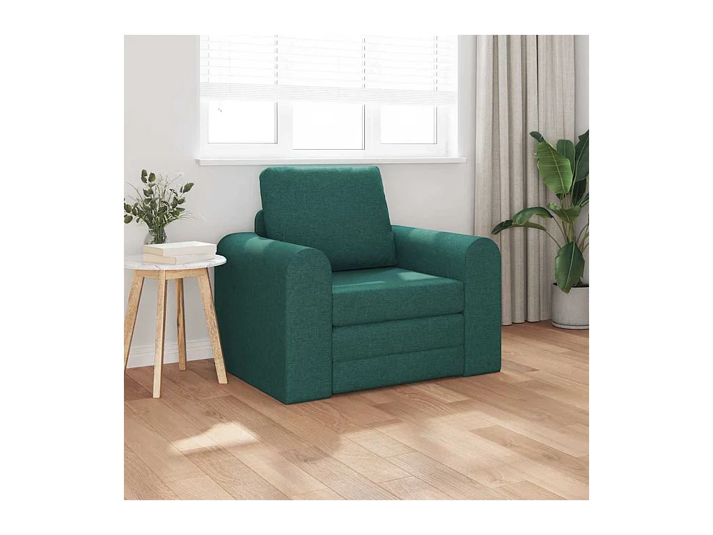 Sofá cama verde oscuro 98 x 71 x 83 cm tela