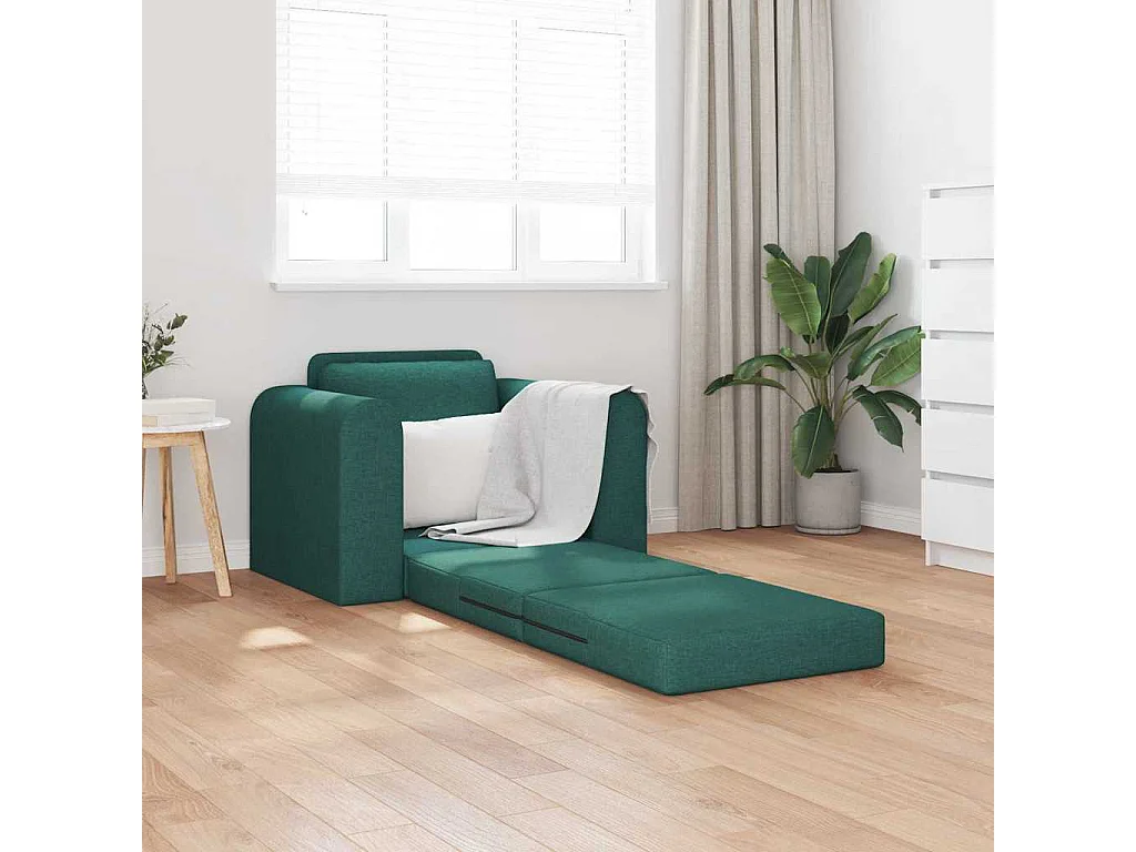 Canapé-Lit Vert foncé 98 x 71 x 83 cm tissu