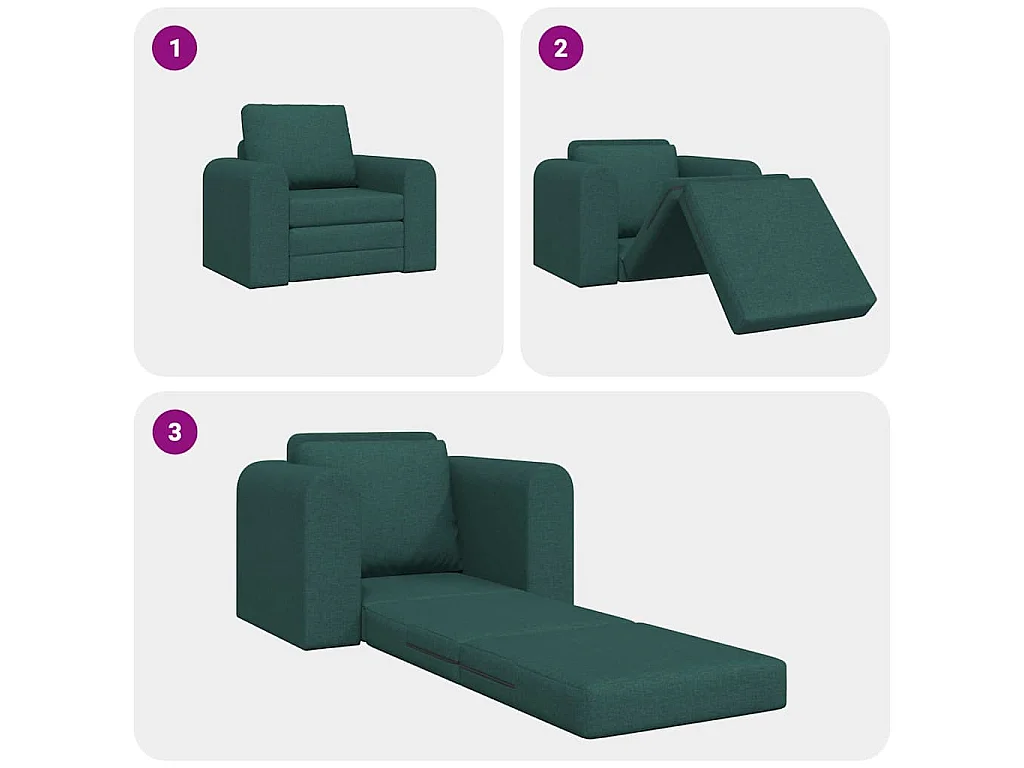 Canapé-Lit Vert foncé 98 x 71 x 83 cm tissu