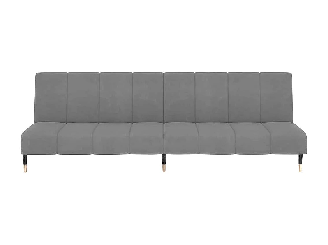 Sofá cama de 2 plazas de terciopelo gris claro