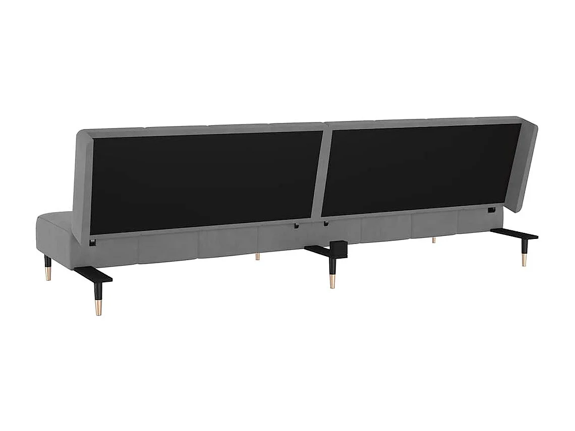 Sofá cama de 2 plazas de terciopelo gris claro