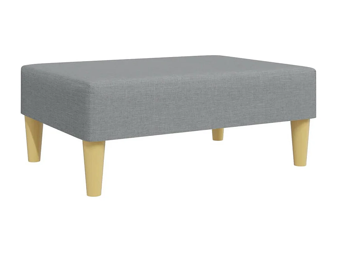 Sofá cama de 2 plazas con almohadas y reposapiés en gris claro