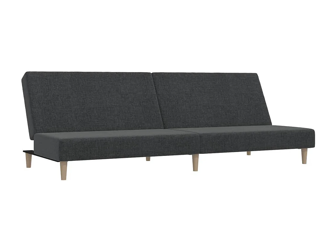 Sofá cama de 2 plazas de tela gris oscuro