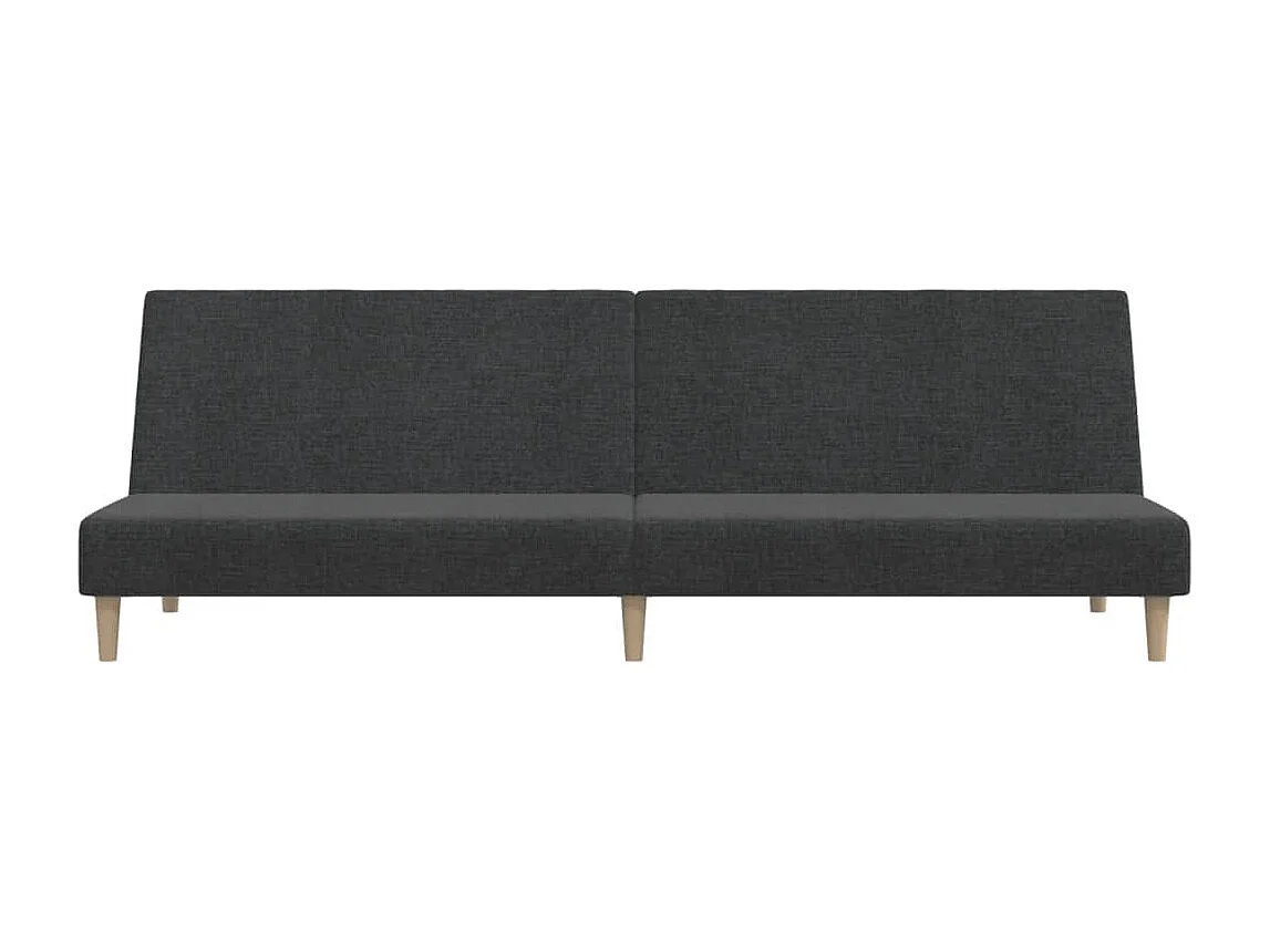 Sofá cama de 2 plazas de tela gris oscuro