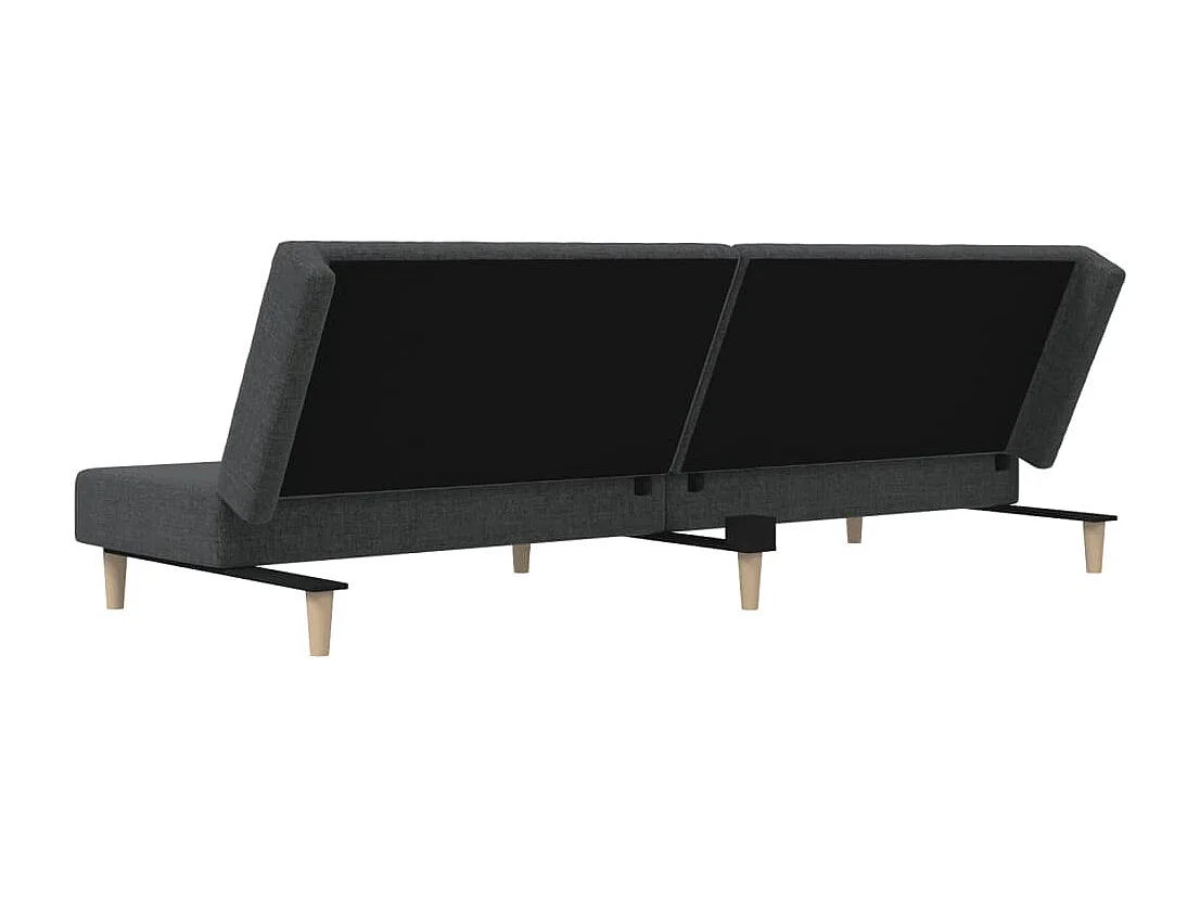 Sofá cama de 2 plazas de tela gris oscuro