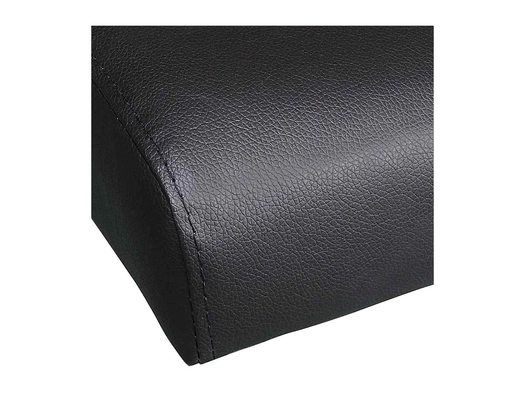 Verstelbare slaapbank met twee kussens, zwart imitatieleer