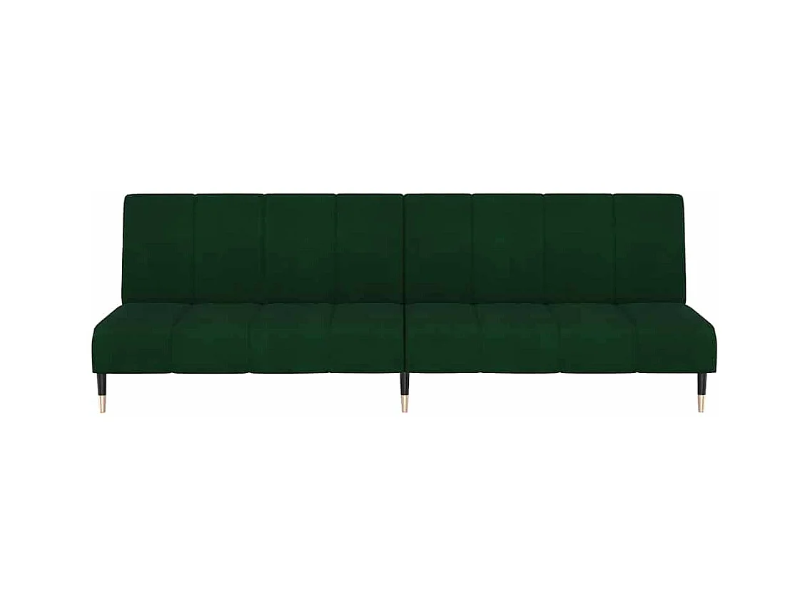 Dunkelgrünes 2-Sitzer-Schlafsofa aus Samt