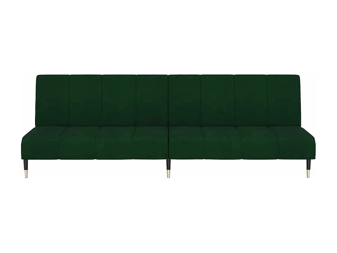 Sofá cama de 2 plazas de terciopelo verde oscuro