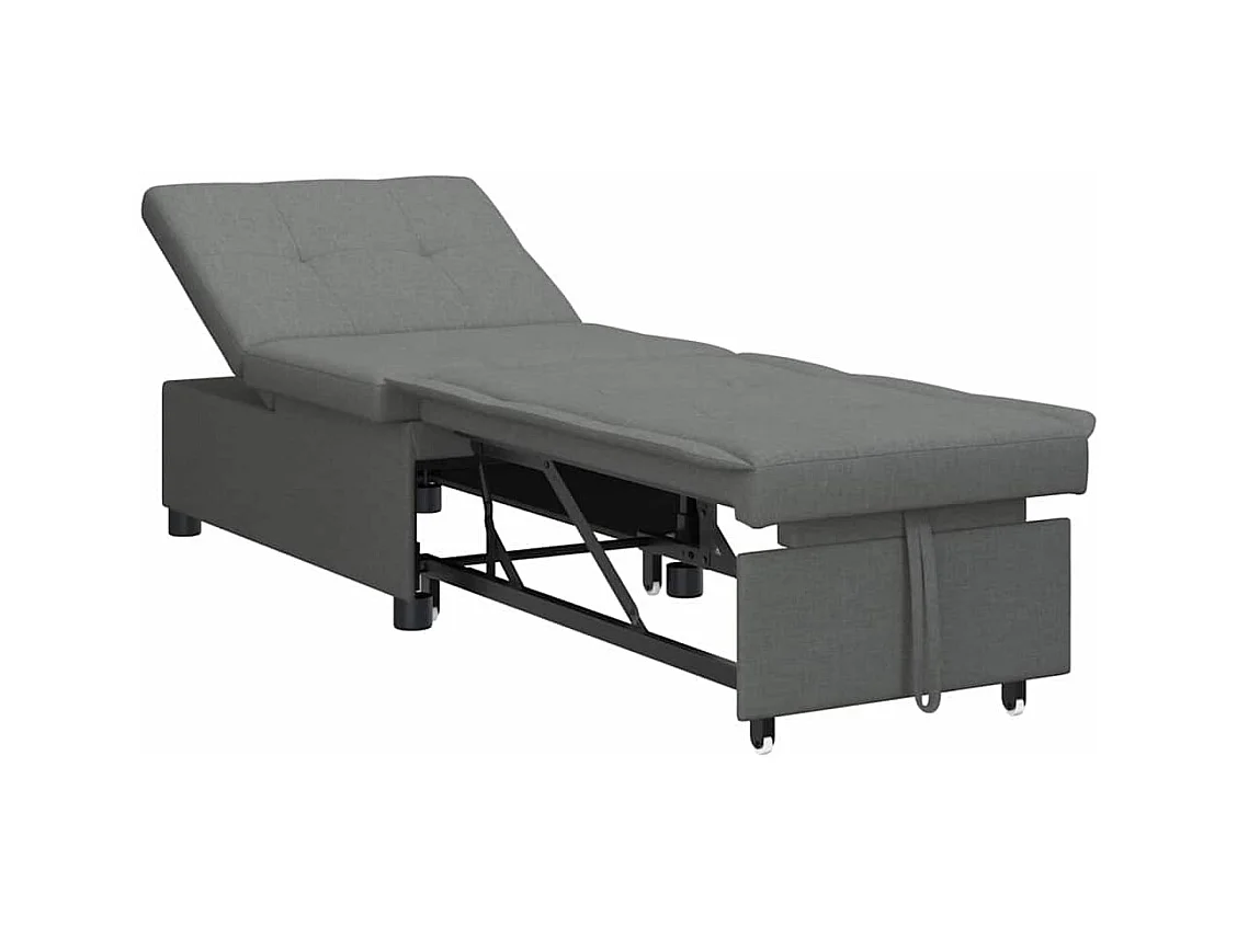 Divano letto grigio scuro 194 x 67 x 37 cm tessuto
