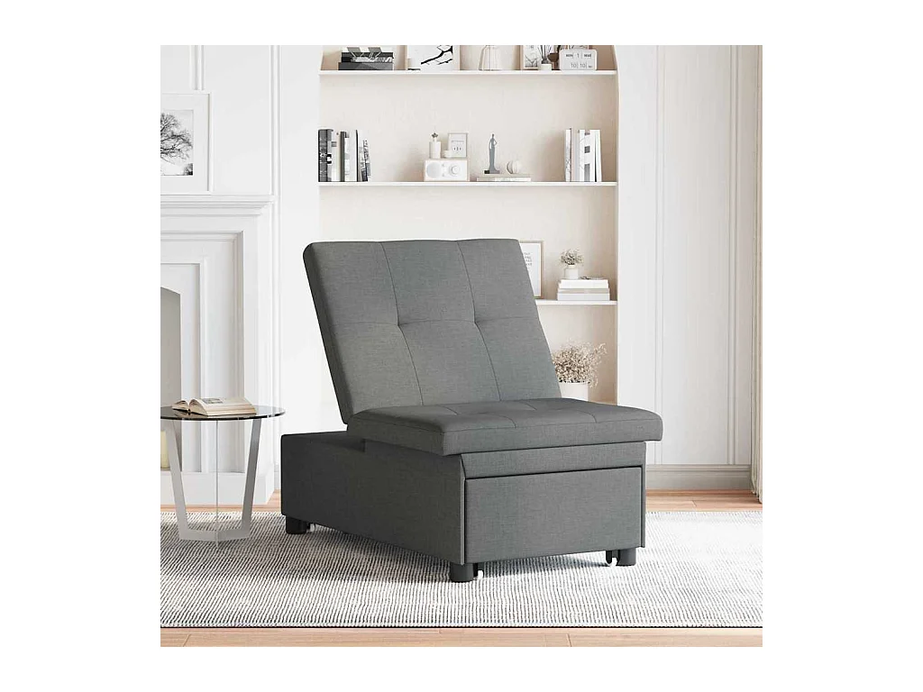 Divano letto grigio scuro 194 x 67 x 37 cm tessuto