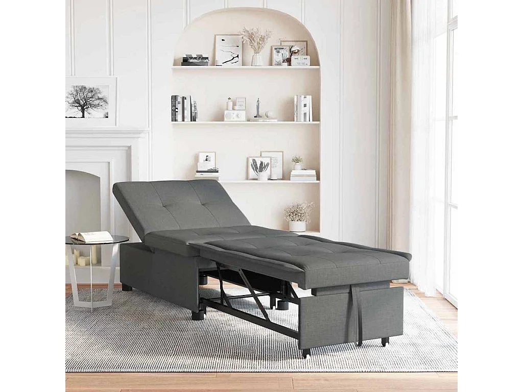 Canapé-Lit Gris foncé 194 x 67 x 37 cm tissu