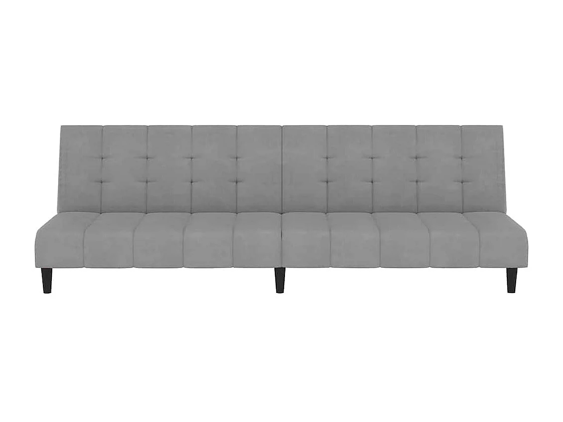 Sofá cama de 2 plazas de terciopelo gris claro