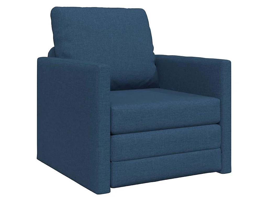 Canapé-lit avec coussin Bleu 74 x 77 x 81 cm tissu