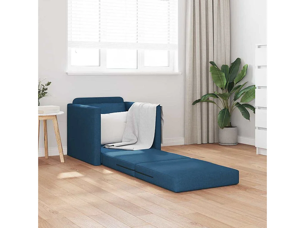 Canapé-lit avec coussin Bleu 74 x 77 x 81 cm tissu