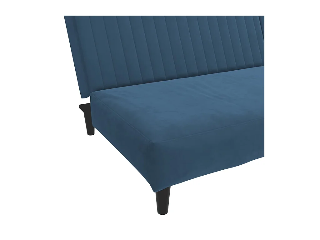 Divano letto a 2 posti in velluto blu