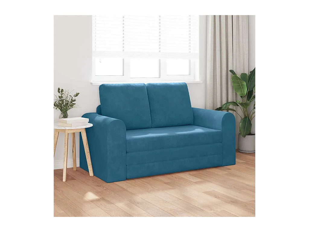Divano letto blu 148 x 71 x 83 cm in velluto