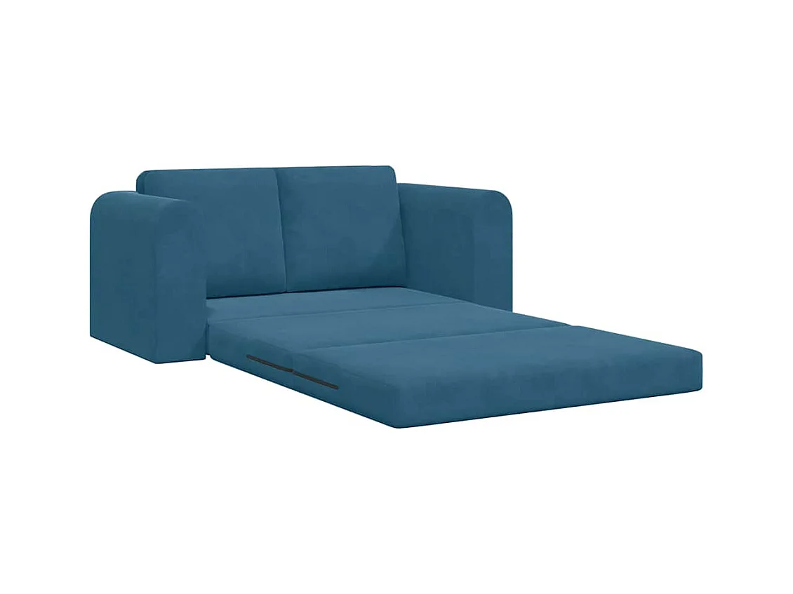 Divano letto blu 148 x 71 x 83 cm in velluto
