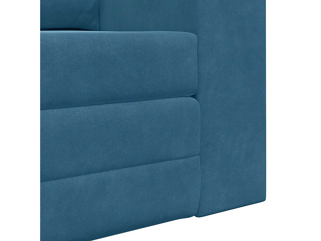 Canapé convertible 2 places en velours bleu 148x71x83 cm