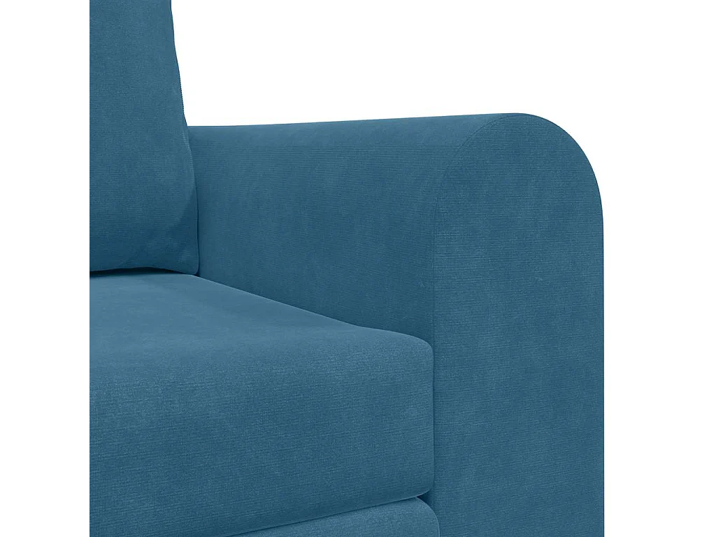 Canapé convertible 2 places en velours bleu 148x71x83 cm