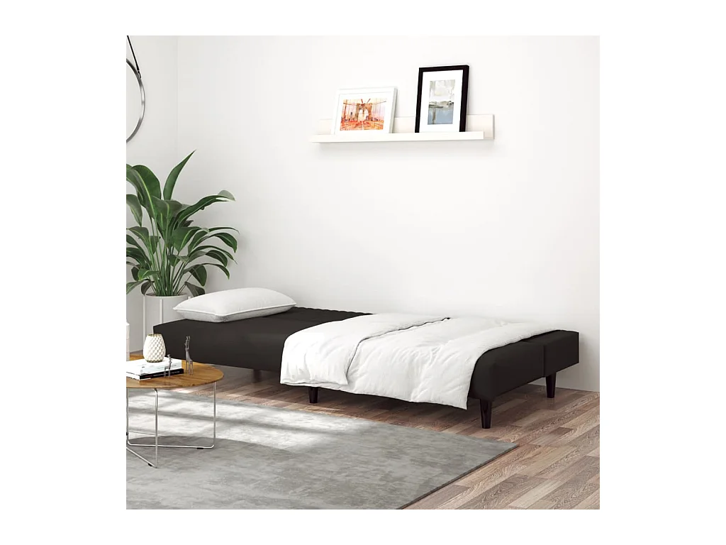 Sofá cama de 2 plazas de terciopelo negro