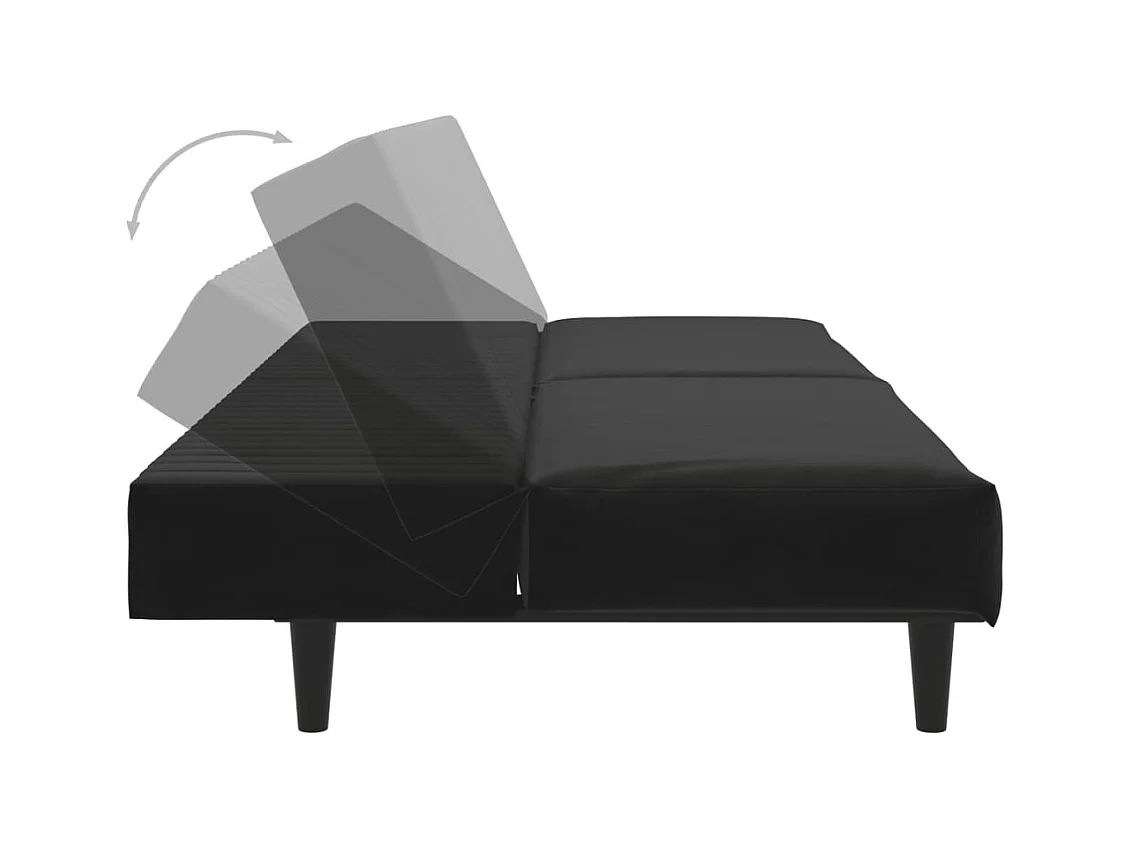 Sofá cama de 2 plazas de terciopelo negro