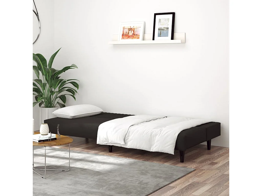 Sofá cama de 2 plazas de terciopelo negro