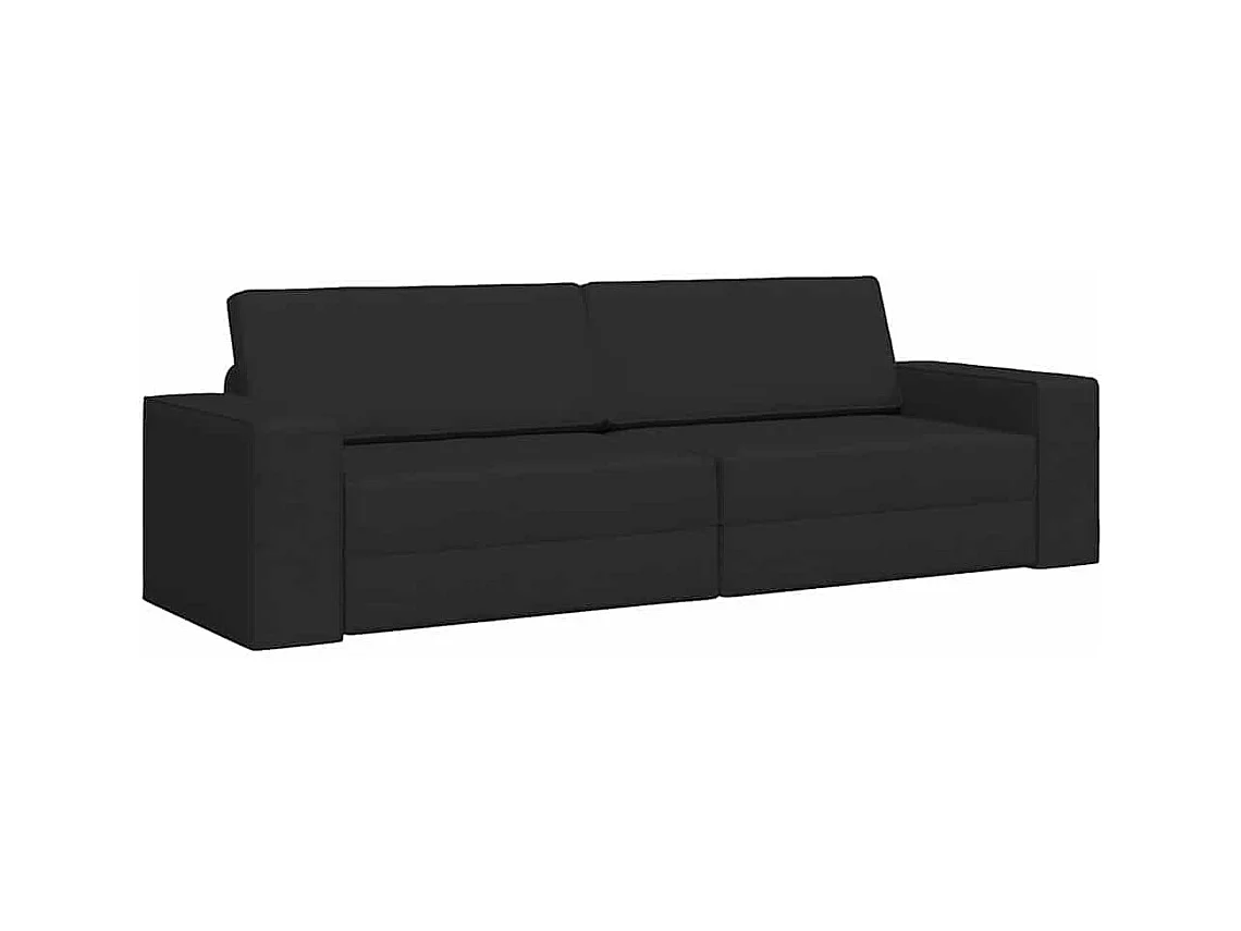 Divano letto da terra nero 245 x 78 x 77 cm in tessuto