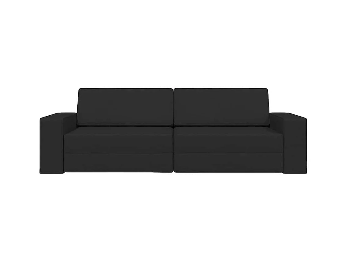 Divano letto da terra nero 245 x 78 x 77 cm in tessuto