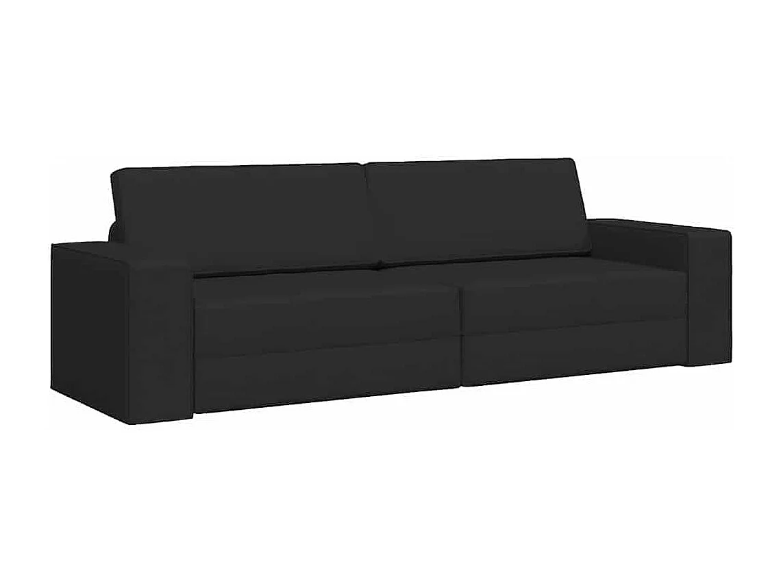 Zwarte vloer slaapbank 245 x 78 x 77 cm stof