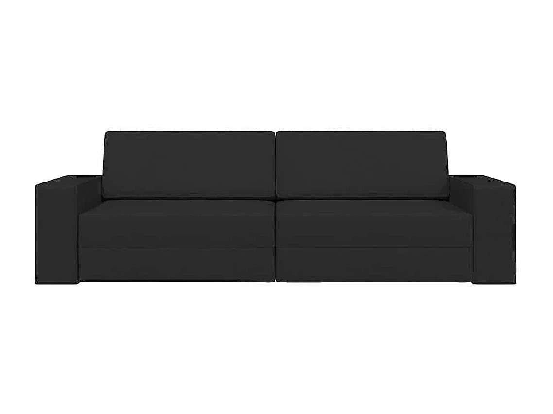 Zwarte vloer slaapbank 245 x 78 x 77 cm stof