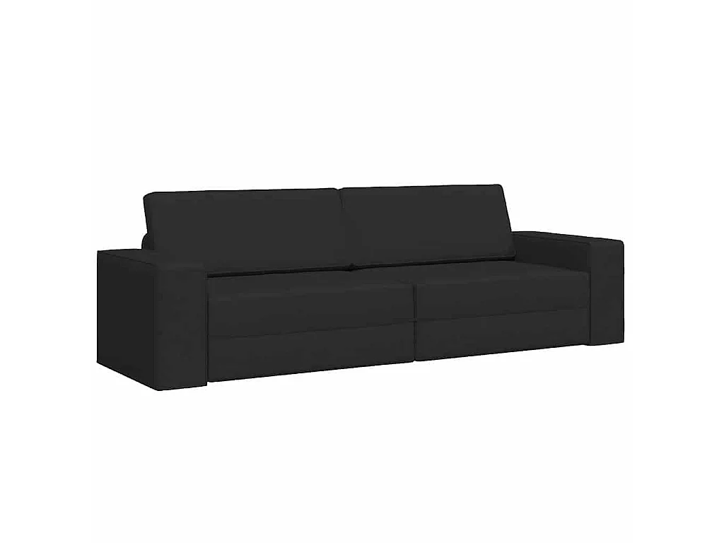 Divano letto da terra nero 245 x 78 x 77 cm in tessuto