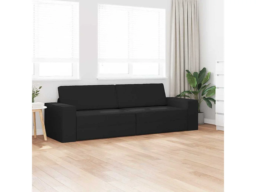 Divano letto da terra nero 245 x 78 x 77 cm in tessuto