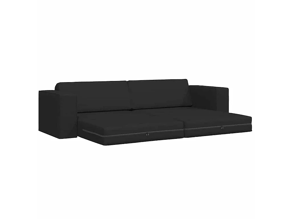 Divano letto da terra nero 245 x 78 x 77 cm in tessuto
