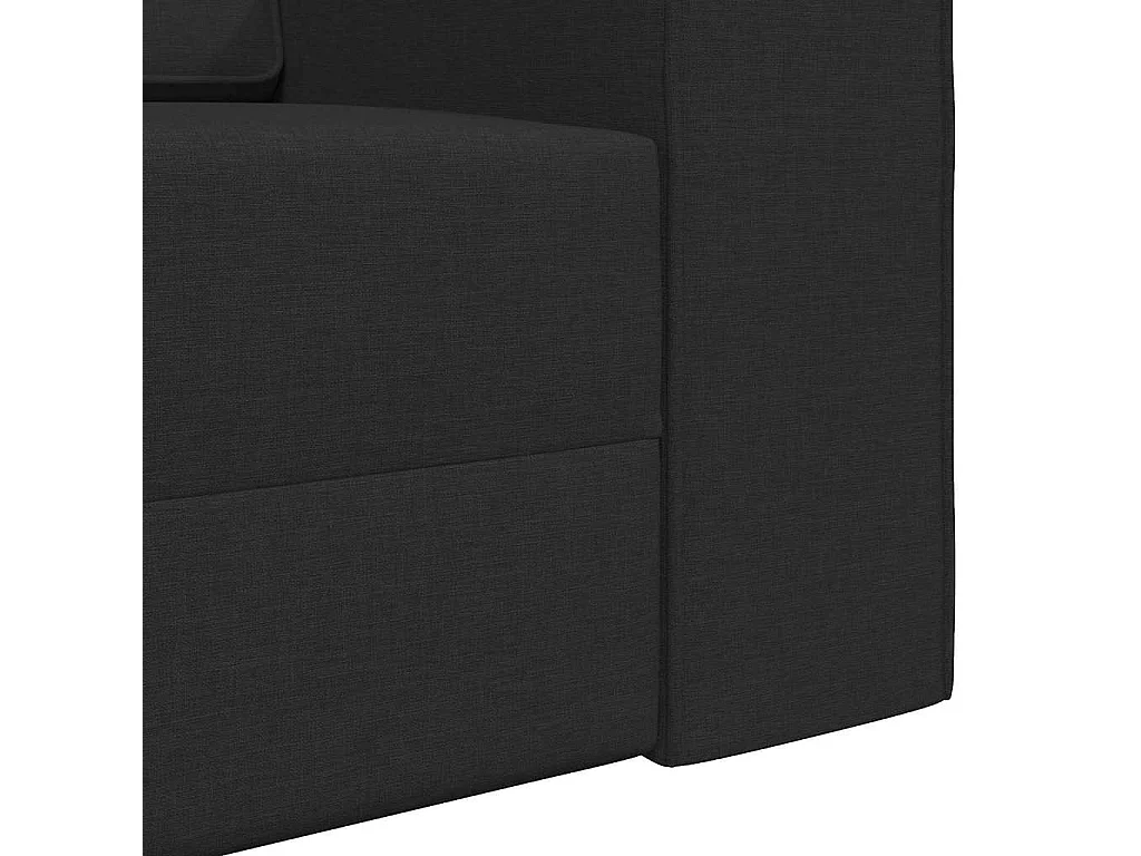 Divano letto da terra nero 245 x 78 x 77 cm in tessuto
