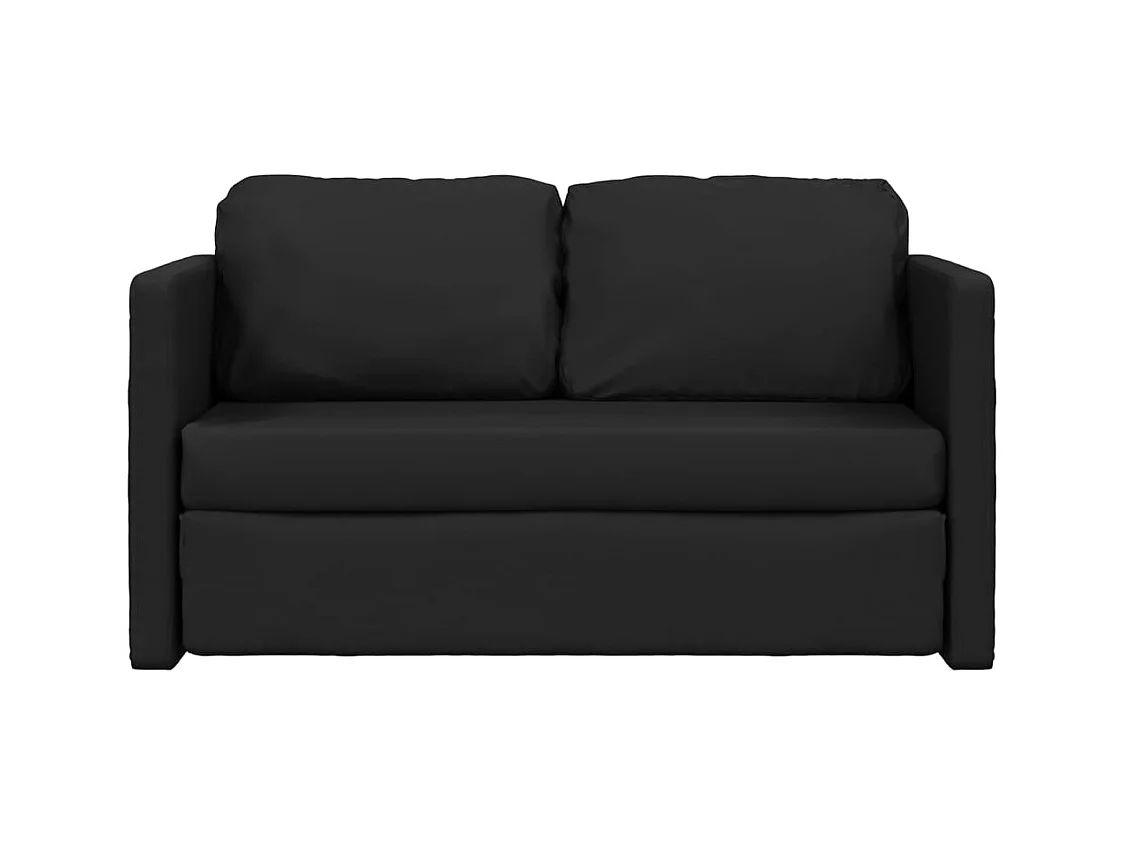 Divano letto 2 in 1 nero 112x174x55 cm in similpelle