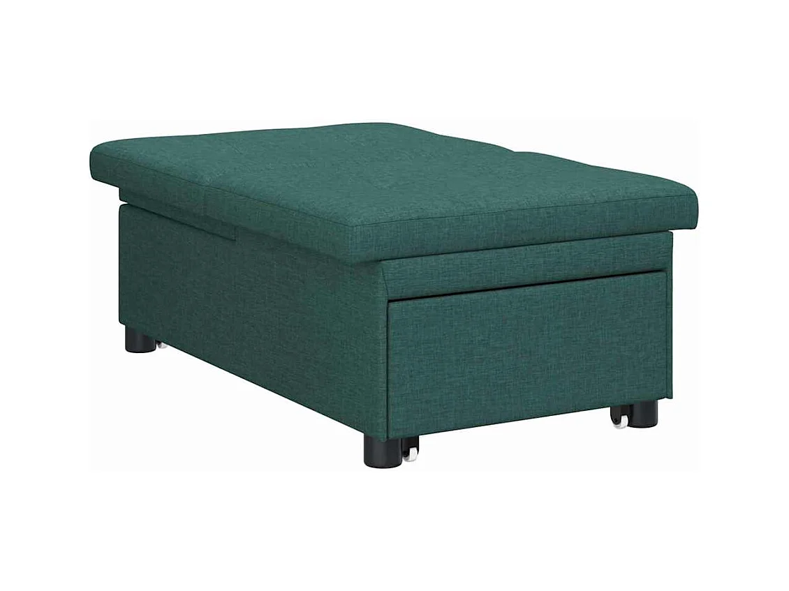 Divano letto verde scuro 194 x 67 x 37 cm tessuto