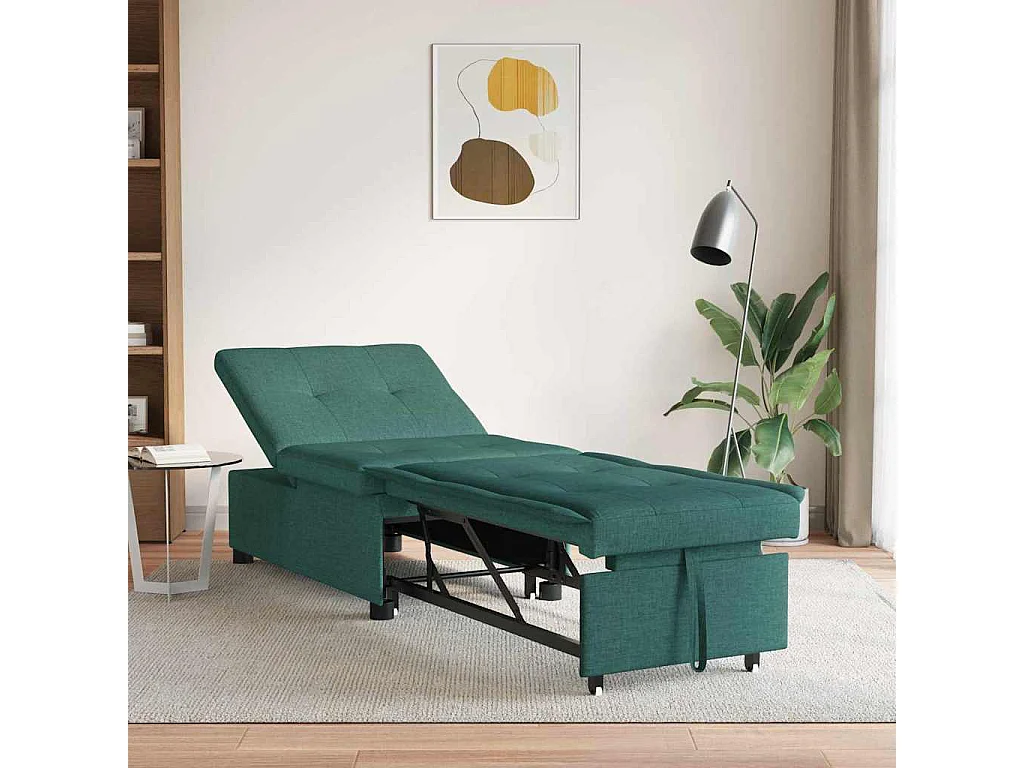 Canapé-Lit Vert foncé 194 x 67 x 37 cm tissu