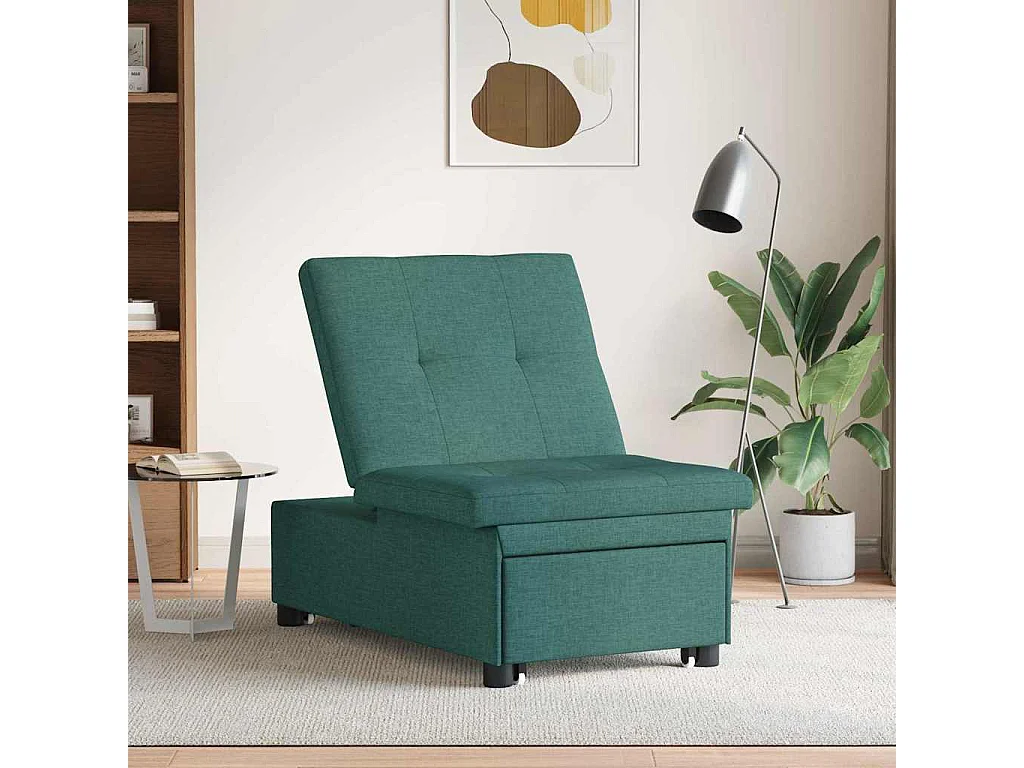 Canapé-Lit Vert foncé 194 x 67 x 37 cm tissu