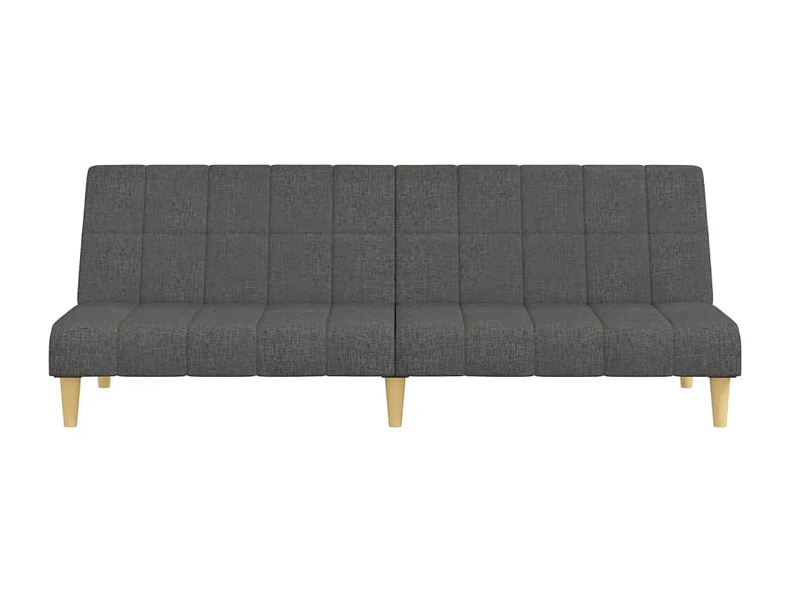 Sofá cama de 2 plazas de tela gris oscuro