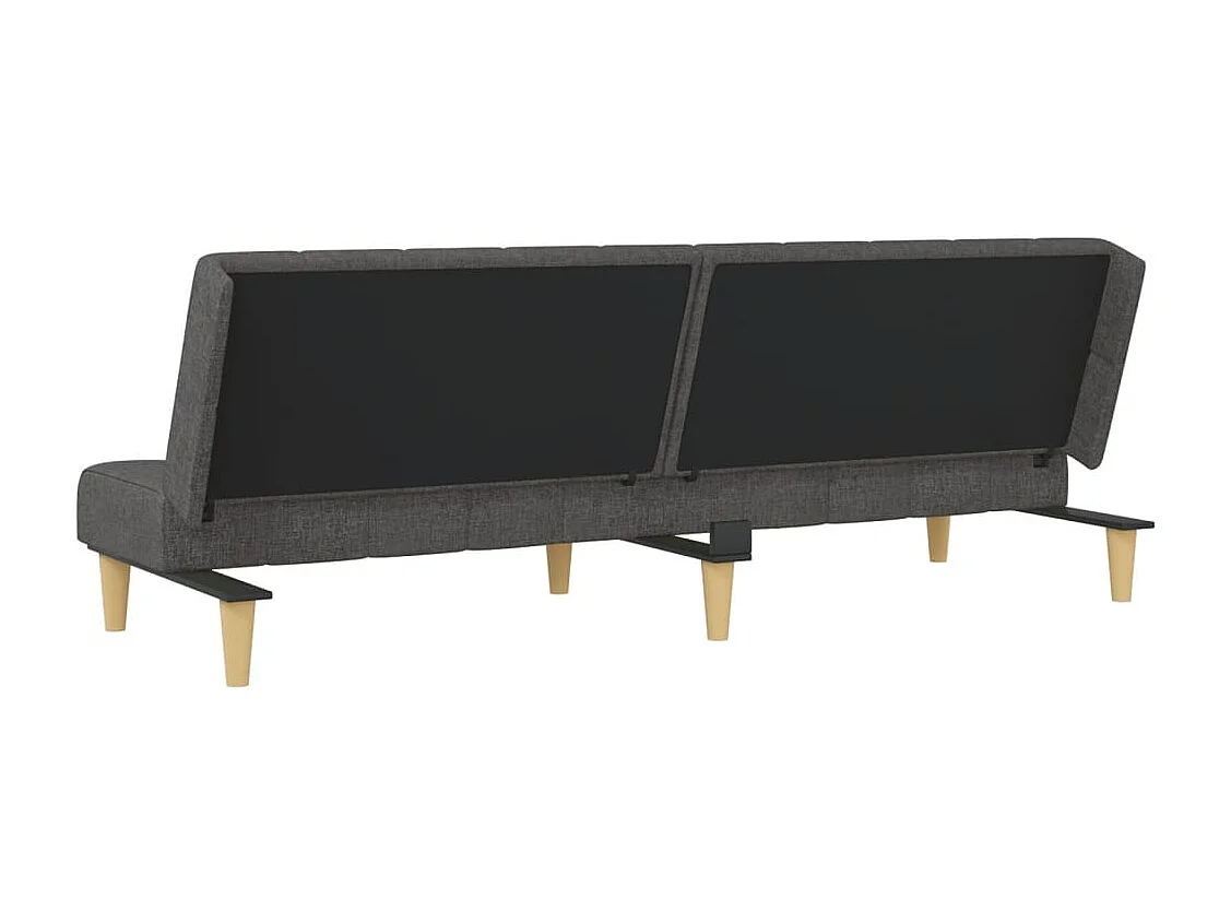 Sofá cama de 2 plazas de tela gris oscuro