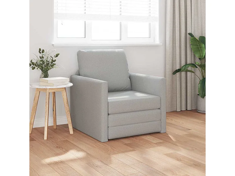 Sofá cama con cojín Tela gris nube 74 x 77 x 81 cm