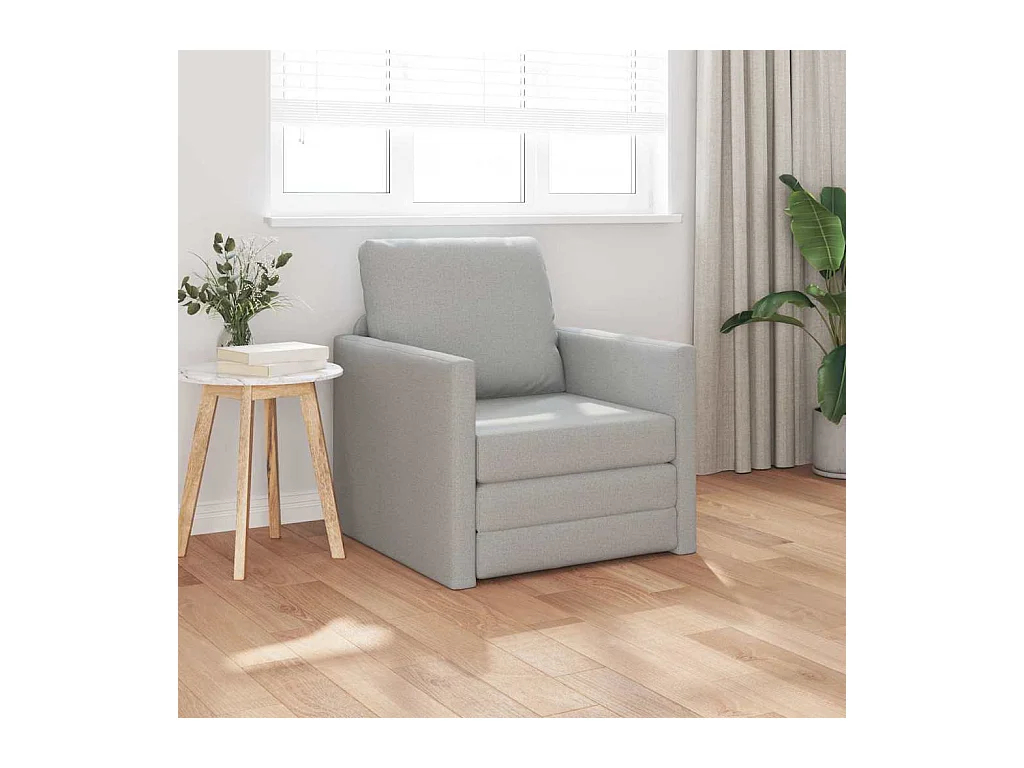 Sofá cama con cojín Tela gris nube 74 x 77 x 81 cm